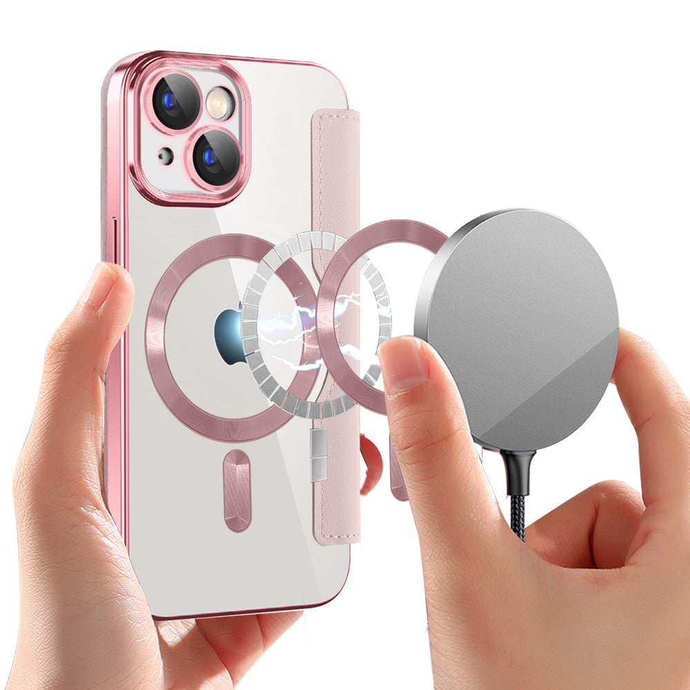 Techsuit SmartMag Book - θήκη για Apple iPhone 15 - Ροζ - Image 6