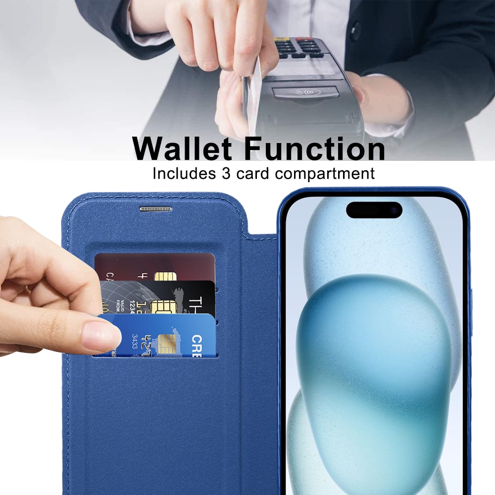 Techsuit SmartMag Book - θήκη για Apple iPhone 15 - Μπλε - Image 5