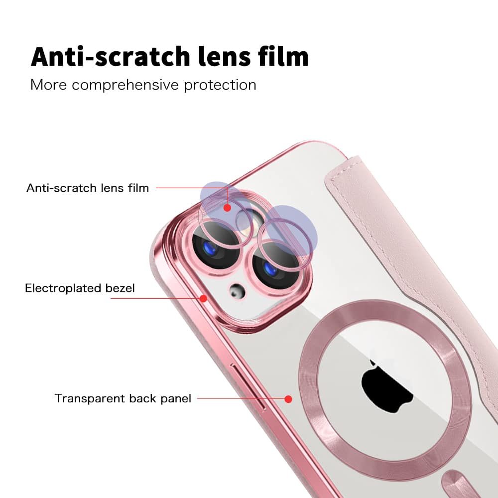 Techsuit SmartMag Book - θήκη για Apple iPhone 15 Plus - Ροζ - Image 3
