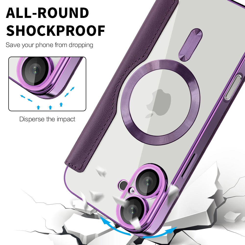 Techsuit SmartMag Book - θήκη για Apple iPhone 16 - Μωβ - Image 4