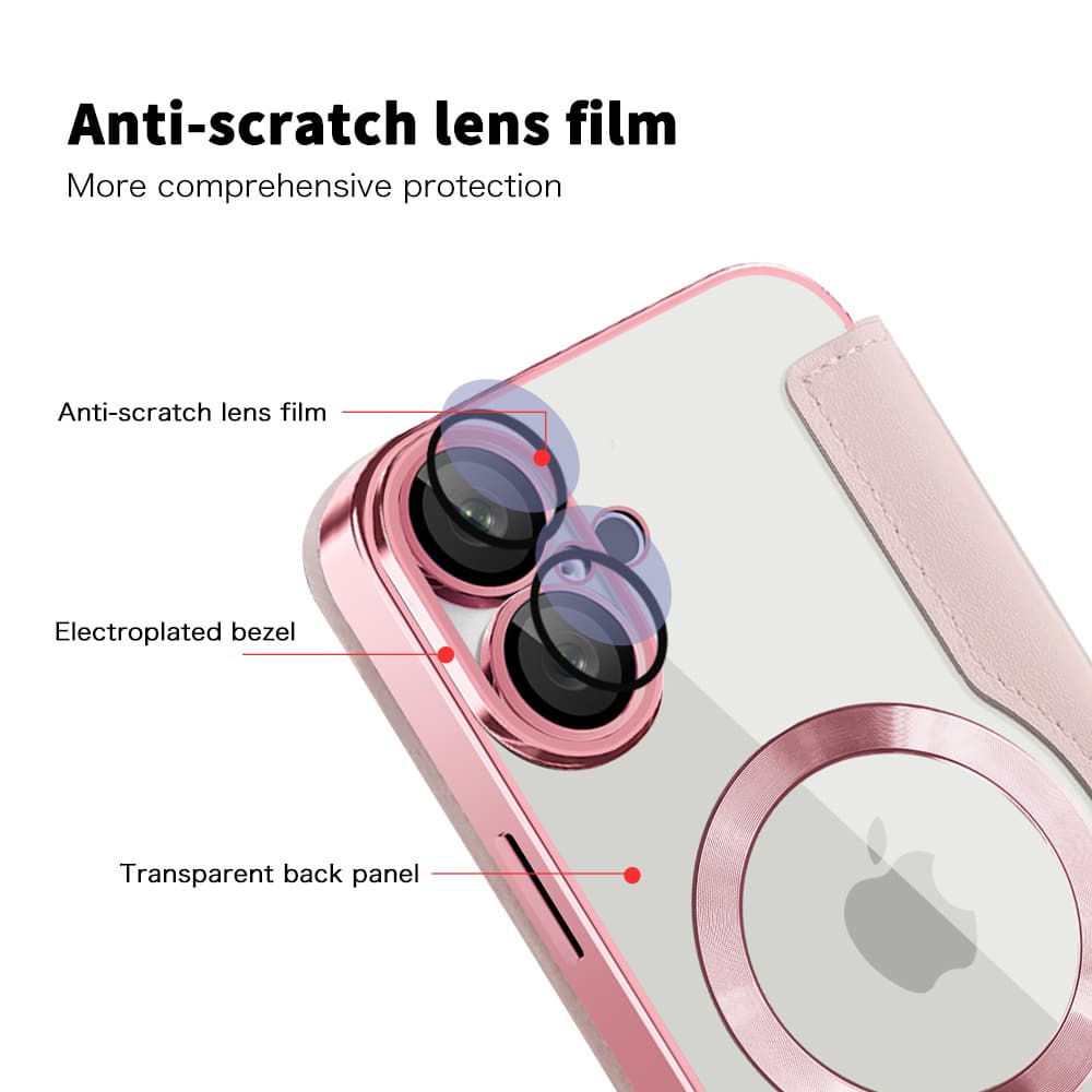 Techsuit SmartMag Book - θήκη για Apple iPhone 16 Plus - Ροζ - Image 3