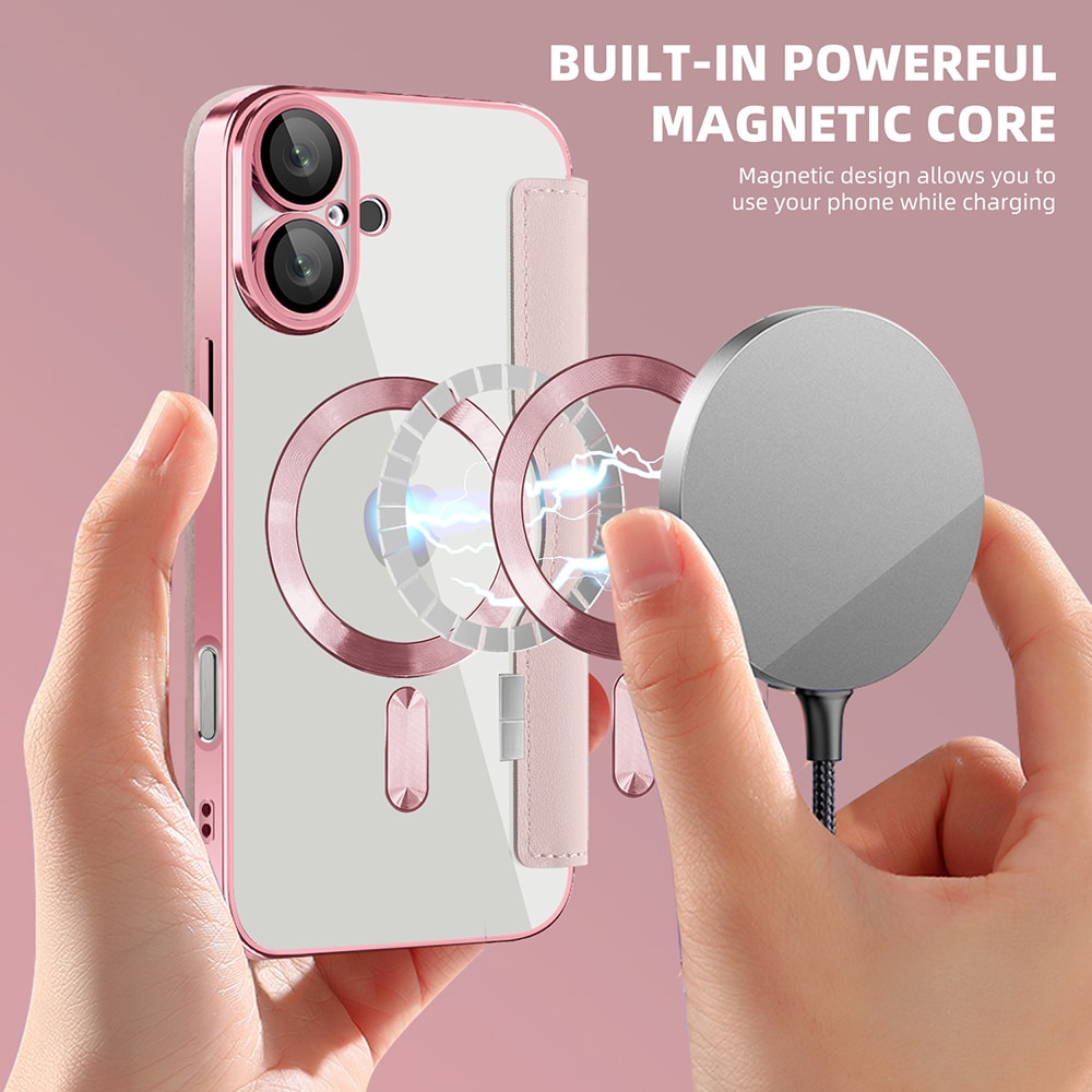 Techsuit SmartMag Book - θήκη για Apple iPhone 16 Plus - Ροζ - Image 6