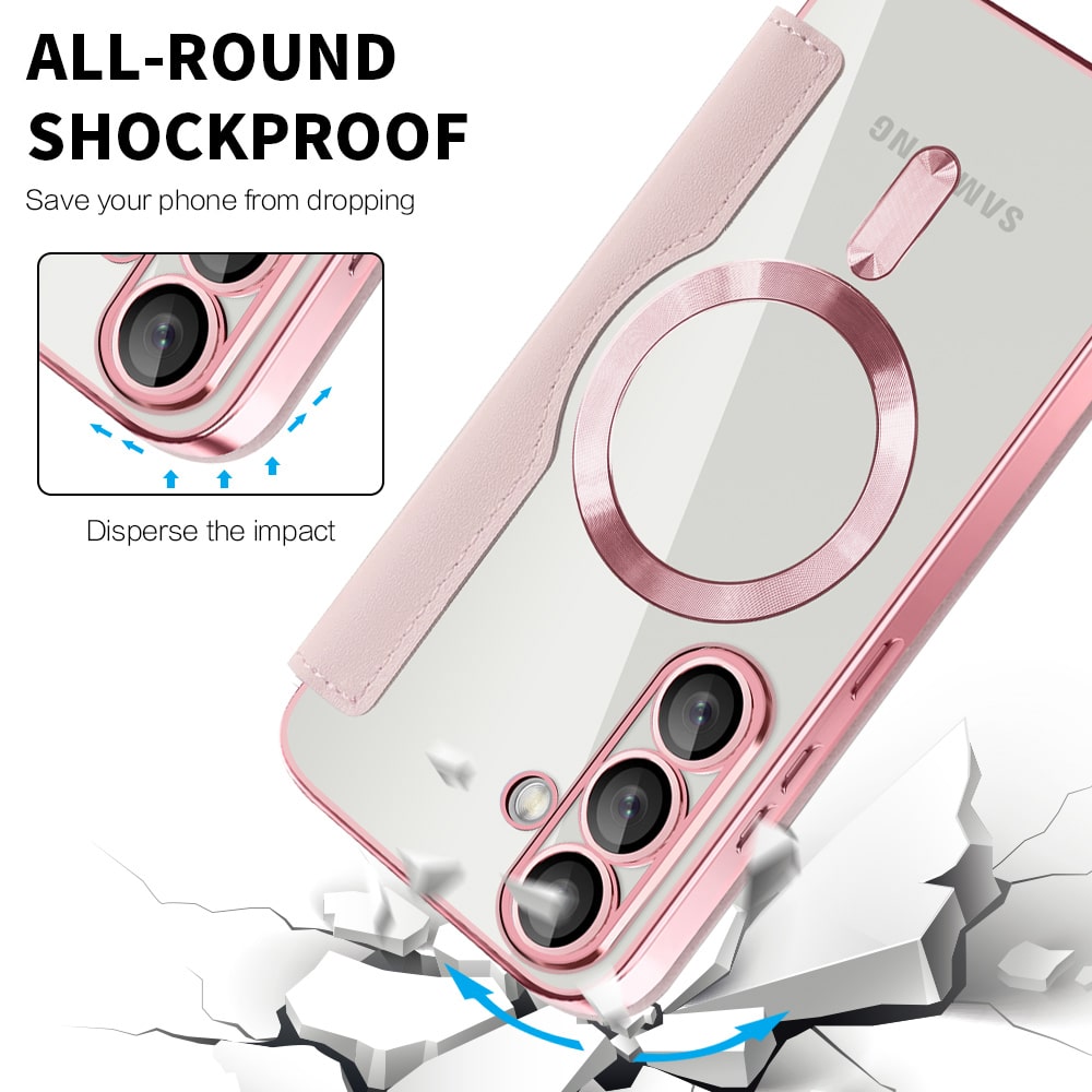 Techsuit SmartMag Book - θήκη για Samsung Galaxy S25 - Ροζ - Image 4