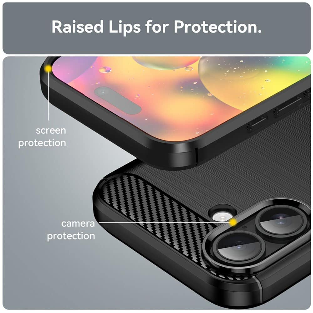 Techsuit Carbon Silicone - θήκη για Apple iPhone 17 - Μαύρο - Image 5