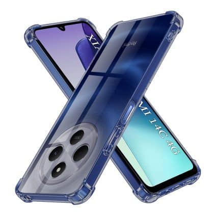 Techsuit Shockproof Clear Silicone - θήκη για Xiaomi Redmi 14C - Μαύρο