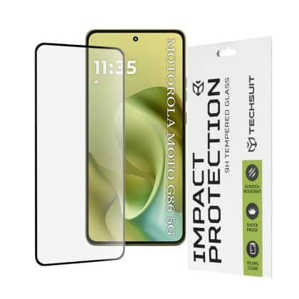 Techsuit - 111D Πλήρης Κάλυψη / Πλήρες Γυαλί με Κόλλα - Motorola Moto G86 - Μαύρο