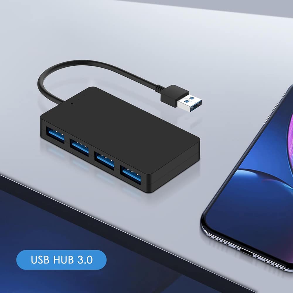 Techsuit - Σταθμός σύνδεσης QuantumNode 4 σε 1 (H15) - USB σε 4x USB 3.0, ABS - Μαύρο - Image 3