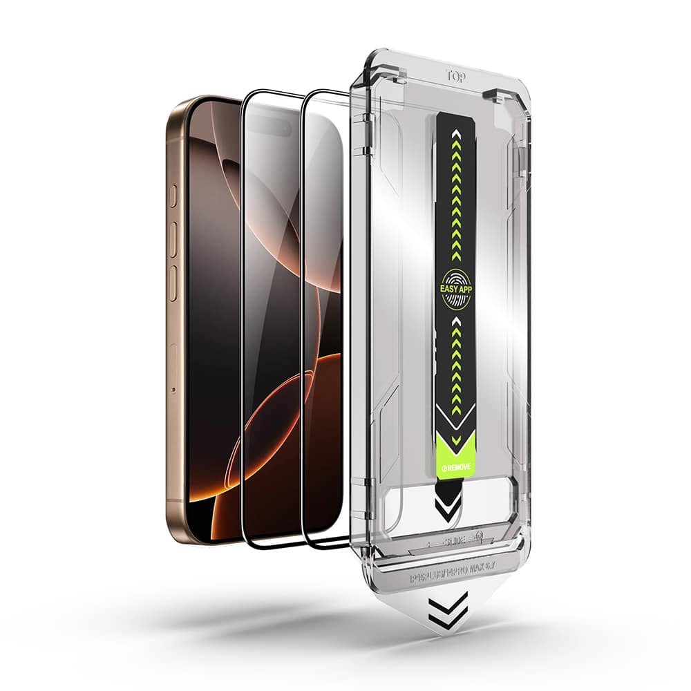 Techsuit - TitanGlass FullCover (συσκευασία 2 τεμαχίων) - iPhone 15 Pro Max - Μαύρο - Image 2