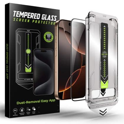 Techsuit - TitanGlass FullCover - iPhone 15 Pro - Μαύρο