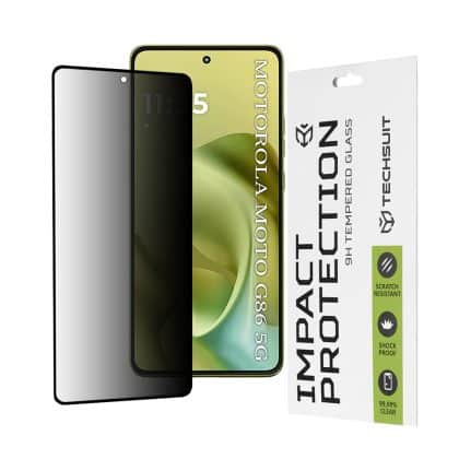 Techsuit - 111D Πλήρης Κόλλα Απορρήτου - Motorola Moto G86 - Μαύρο