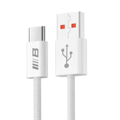 Blueo - Data Καλώδιο - USB-A To Type-C, Braided, Fast Charging, 6a - White
