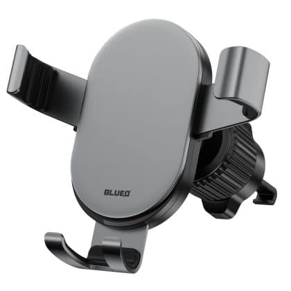Blueo - Car Holder Gravity - For Air Vent, Firm Clamping, Widely Applicable, Elegant Design, Aluminum Alloy - Black