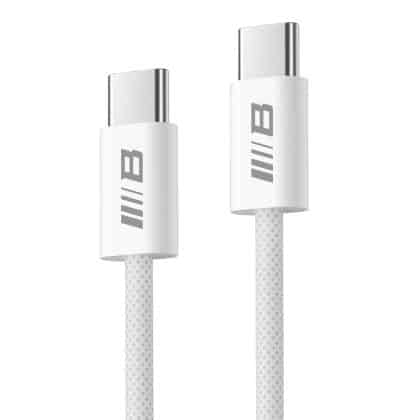Blueo - Data Καλώδιο - Type-C To Type-C, Fast Charging, Braided, 2m - White