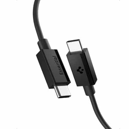 Spigen - Data Καλώδιο Essential (eb6010cc) - Fast Charging, 2x Type-C, 60w, 480mbps, 1m - Black