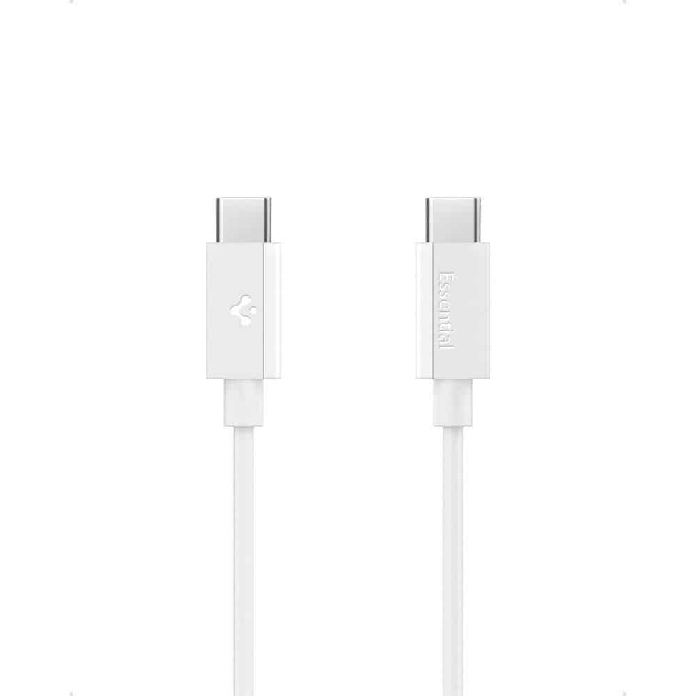 Spigen - Data Καλώδιο Essential (eb6020cc) - Fast Charging, 2x Type-C, 60w, 480mbps, 2m - White - Image 2