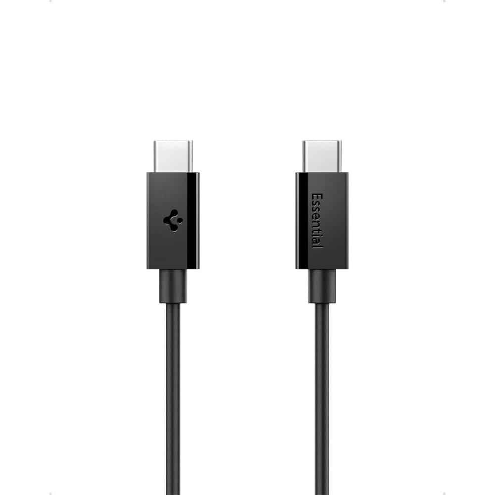 Spigen - Data Καλώδιο Essential (eb6020cc) - Fast Charging, 2x Type-C, 60w, 480mbps, 2m - Black - Image 2