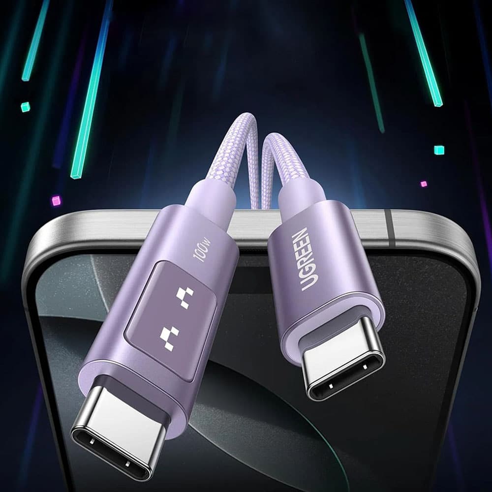 Ugreen - Data Καλώδιο L509 (35501) - USB-C To USB-C, 5a, 100w, 1m, Nylon - Space Gray - Image 5
