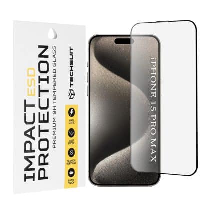 Techsuit - Esd Glass - iPhone 15 Pro Max - Black
