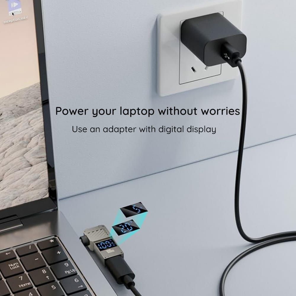 Techsuit - Adapter Laptopplugx (a22) - For Laptop, Dc To Type-C, 100w, Led Display - Grey - Image 5