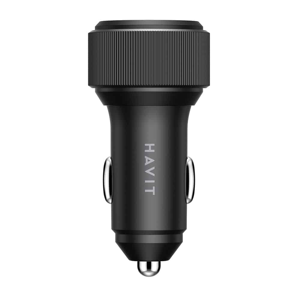 Havit - Car Charger (cc2014) - 2x Type-C, Pd30w, 3a, Pc, Aluminum Alloy - Black - Image 3