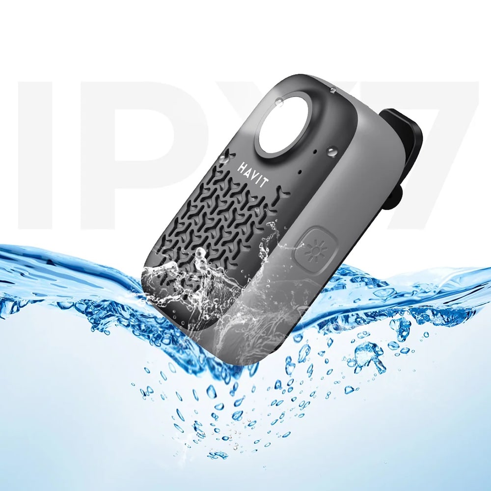 Havit - Wireless Speaker (sk868bt) - Bluetooth V5.4, 5w, 600mah, Ip67, Tws, Flashlight, Hands-Free Calls, Type-C - Black - Image 4