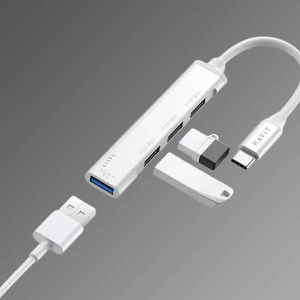 Havit - Docking Station (hb41) - USB 3.0, 3x USB 2.0, 11.8cm Καλώδιο Length, Aluminium Alloy - Silver - Image 3