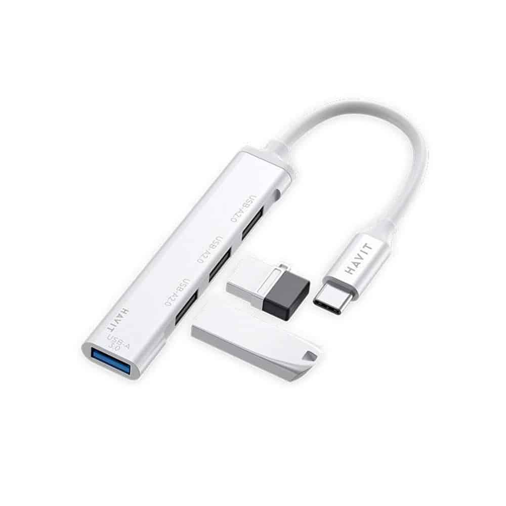 Havit - Docking Station (hb41) - USB 3.0, 3x USB 2.0, 11.8cm Καλώδιο Length, Aluminium Alloy - Silver - Image 2