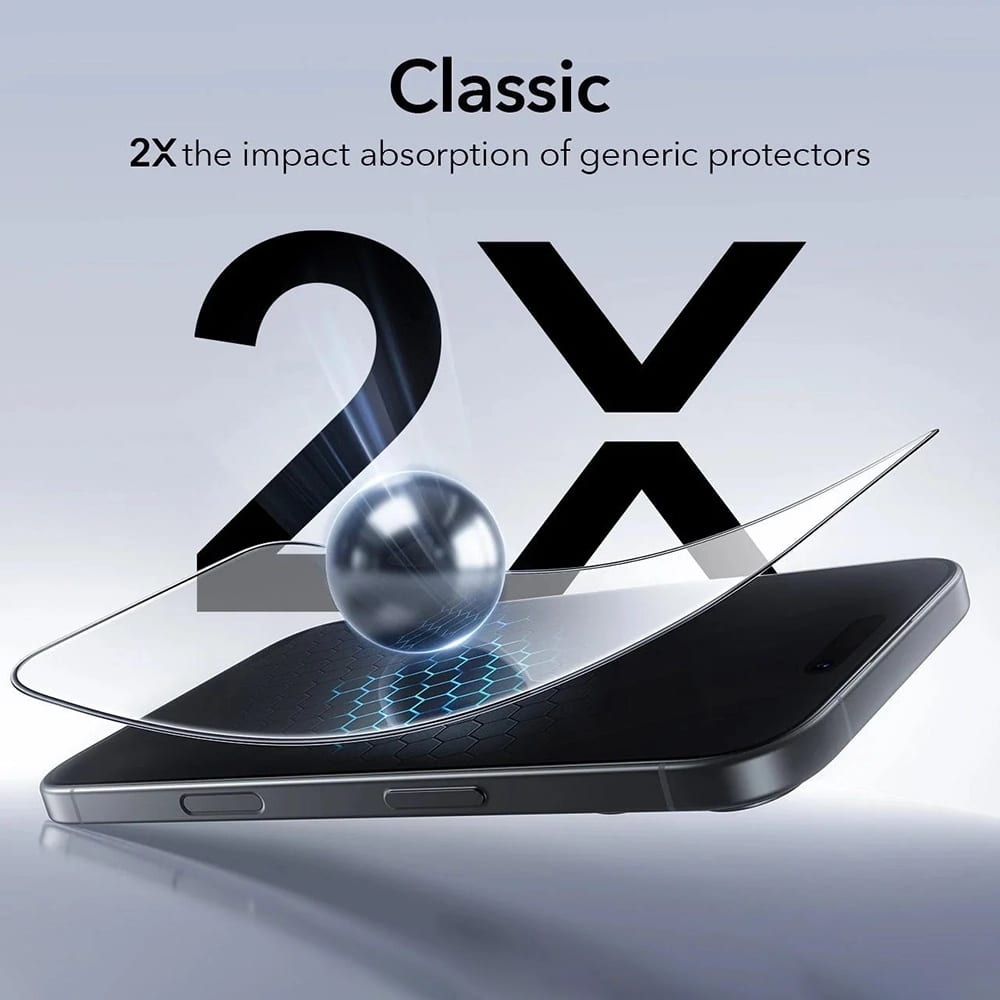 ESR - Tempered Glass Ultrafit (3 Pack) - iPhone 17 / iPhone 16 Pro - Clear - Image 4