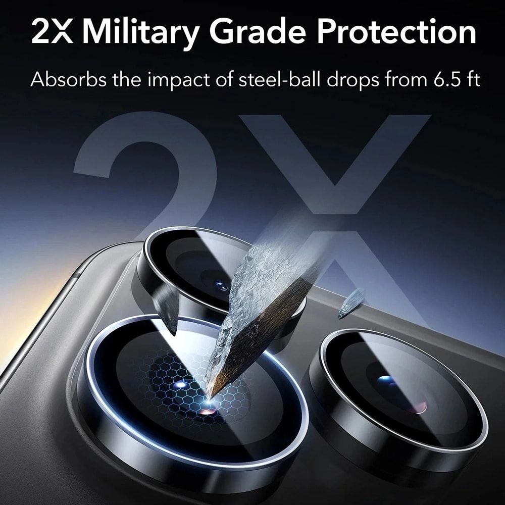 ESR - Armorite Camera Lens Protectors (2 Pack) - iPhone 14 Pro/pro Max/15 Pro/pro Max/16 Pro/pro Max/17 Pro/pro Max - Black - Image 5
