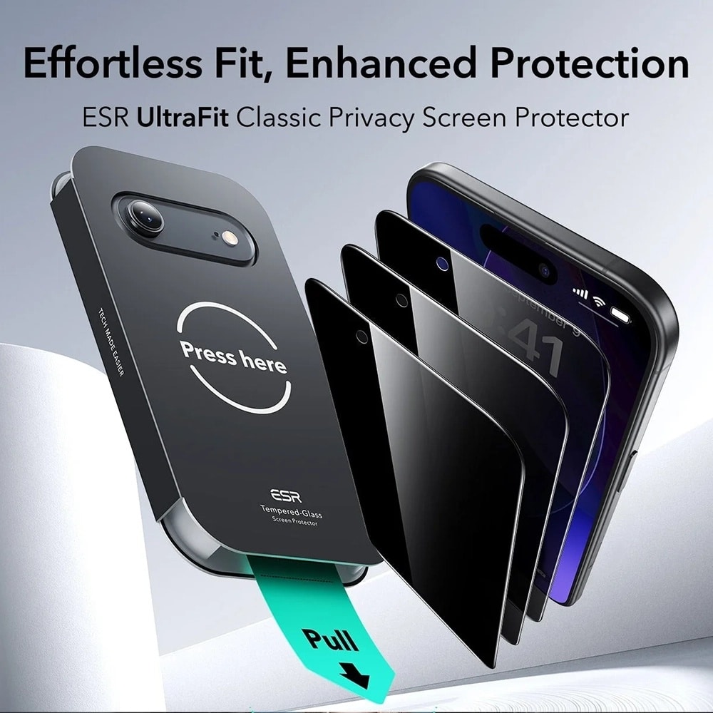 ESR - Privacy Tempered Glass Ultrafit (3 Pack) - iPhone 17 Air - Black - Image 2