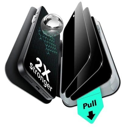 ESR - Privacy Tempered Glass Ultrafit (3 Pack) - iPhone 17 Pro Max - Black