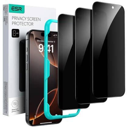 ESR - Privacy Tempered Glass (3 Pack) - iPhone 17 Pro Max - Black