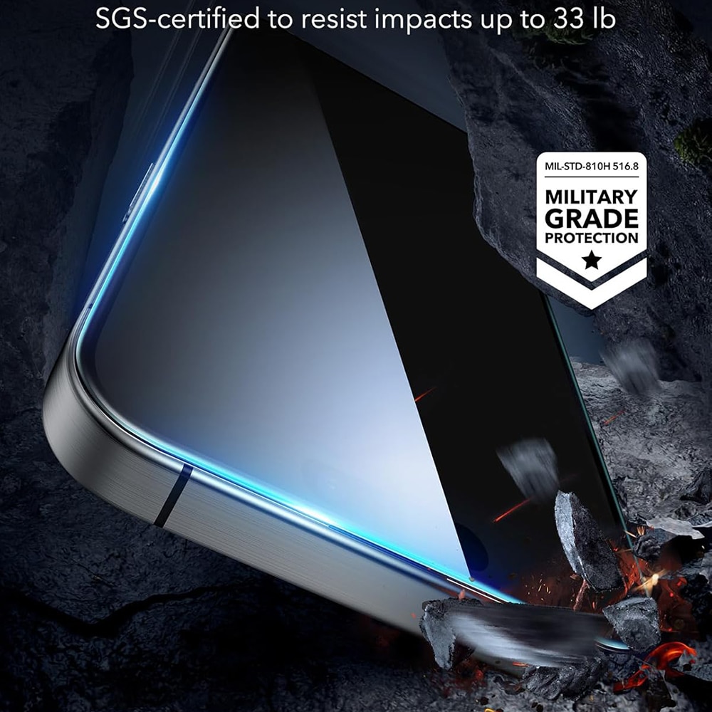 ESR - Privacy Tempered Glass (3 Pack) - iPhone 17 Pro - Black - Image 5