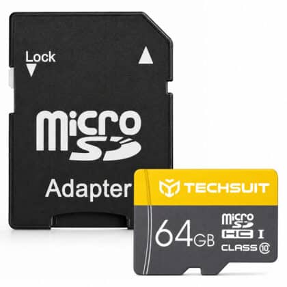 Techsuit - Memory Card Thcm11 (thcm11964) - With Adapter, MicroSDhc, Class 10, 64gb, 100mb/s, 60mb/s - Yellow