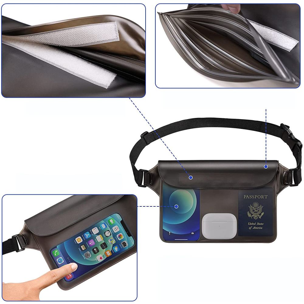 Techsuit - Waterproof Pouch - Universal Silicone Big Bag for Accessories - Black - Image 7