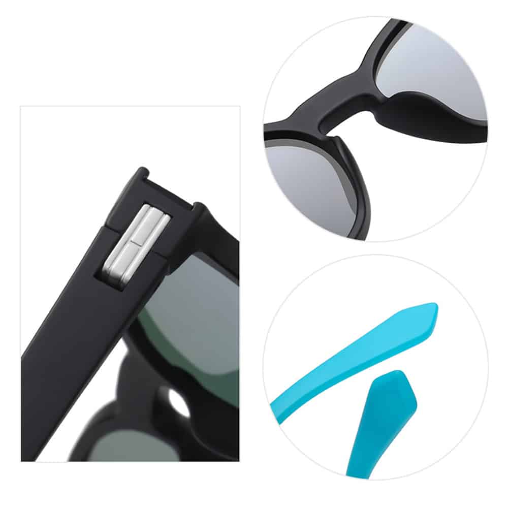 Techsuit - Polarized Γυαλιά Ηλίου TR90 (TR7545) - Προστασία UV - Λαμπερό Μαύρο / Γκρι One Size - Image 6