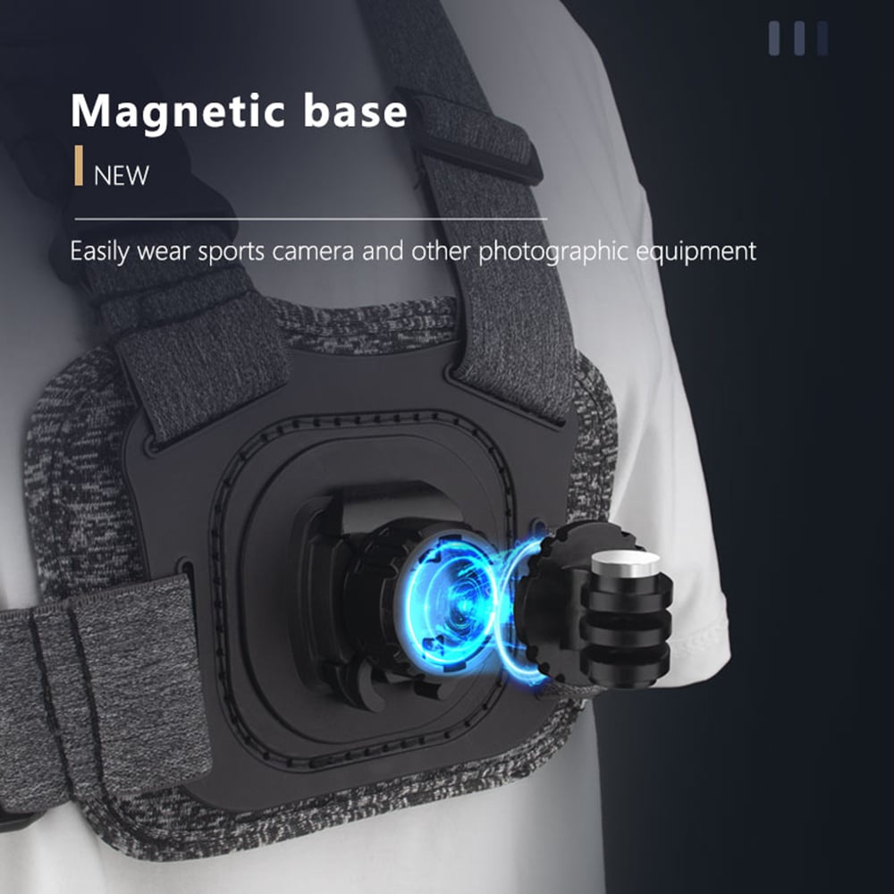 Techsuit - Camera Holder (JX-002) - for GoPro with Magnetic Base, Chest Wear - Gray - Image 2