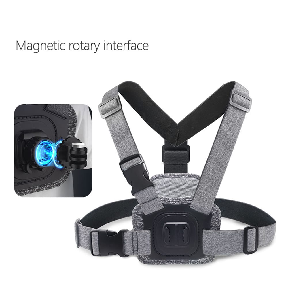 Techsuit - Camera Holder (JX-002) - for GoPro with Magnetic Base, Chest Wear - Gray - Image 3