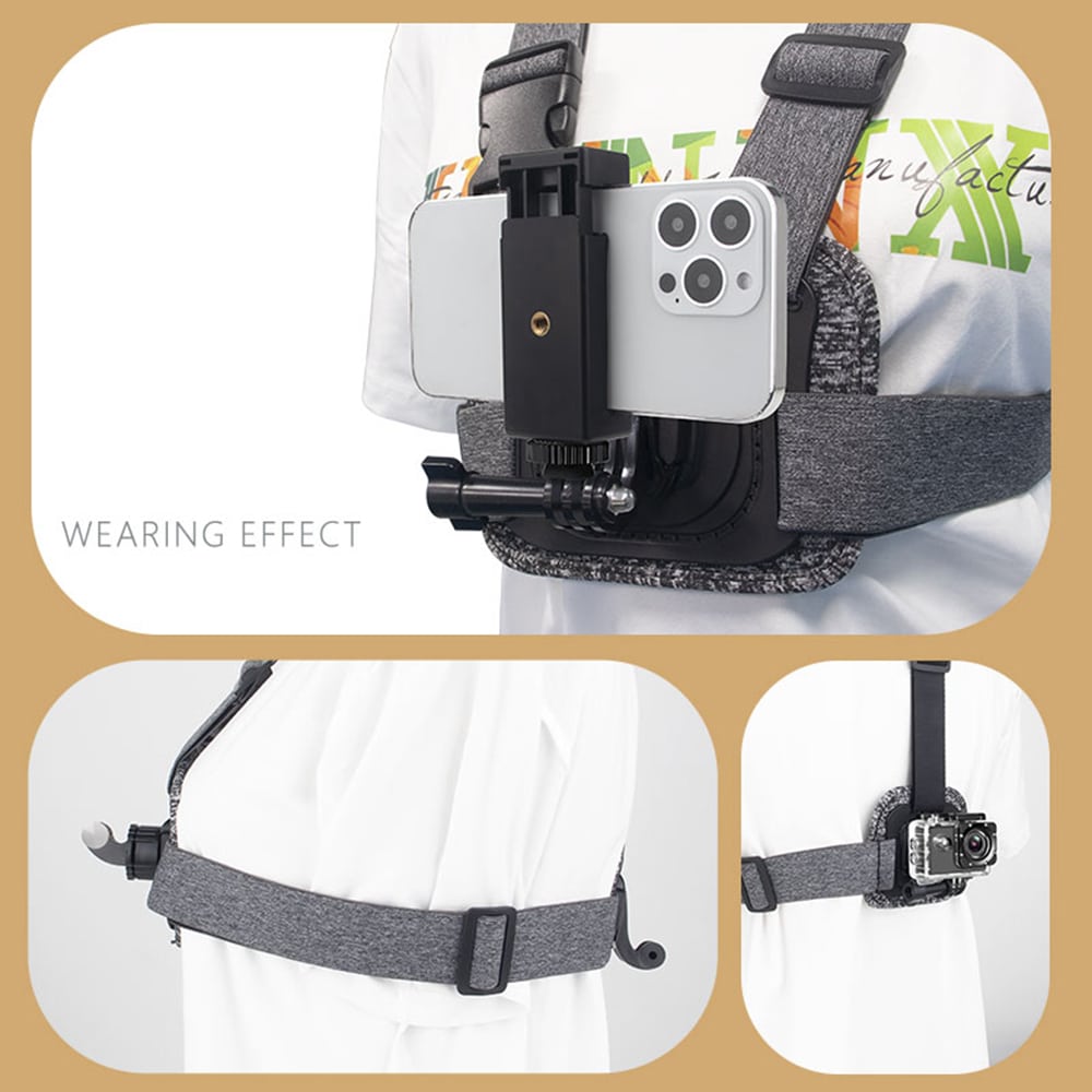 Techsuit - Camera Holder (JX-002) - for GoPro with Magnetic Base, Chest Wear - Gray - Image 4