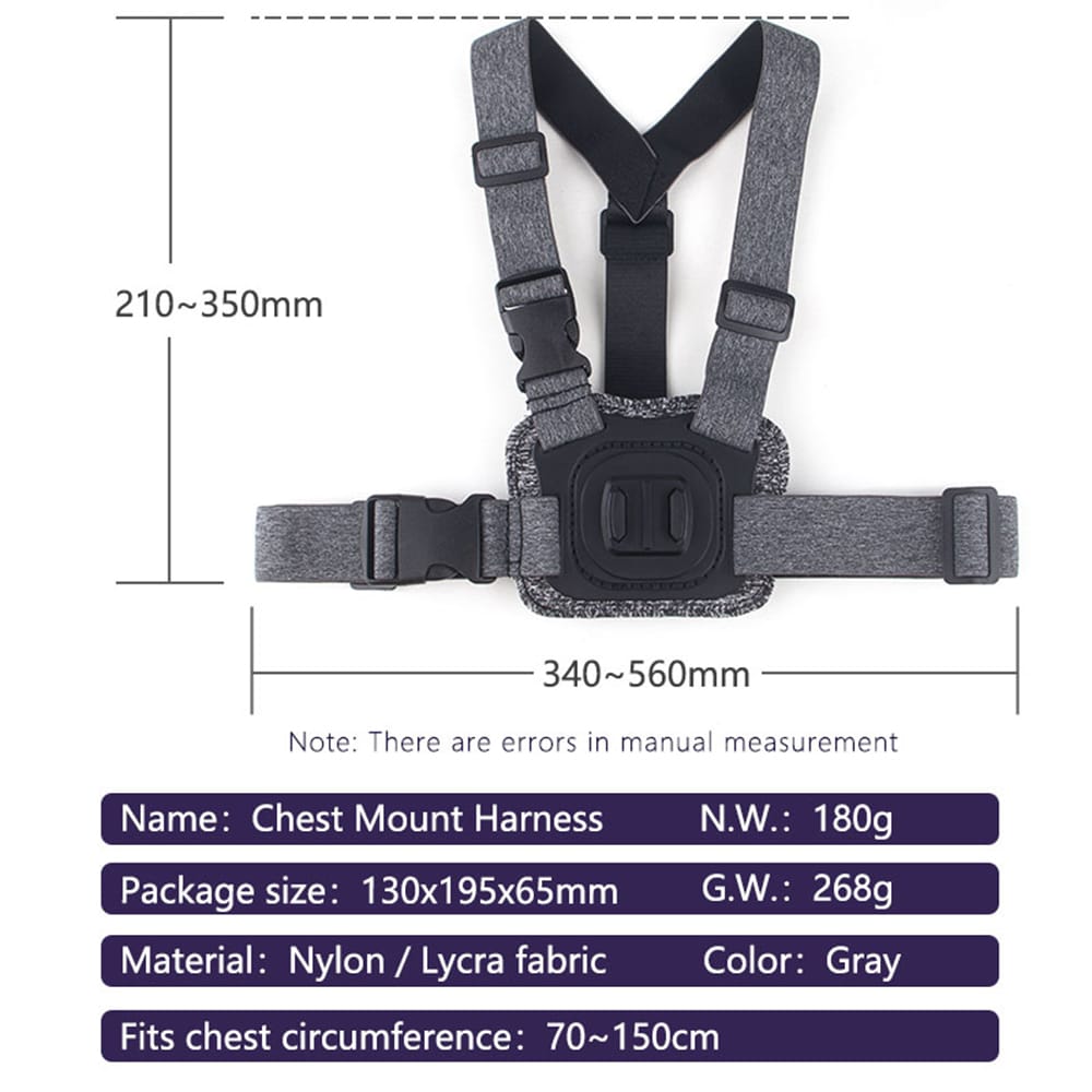 Techsuit - Camera Holder (JX-002) - for GoPro with Magnetic Base, Chest Wear - Gray - Image 5