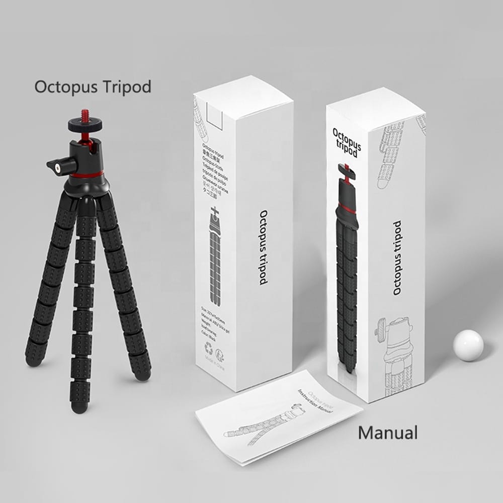 Techsuit - Octopus Tripod (JX-004) - for Phone and GoPro Action Camera, Portable, Flexible - Black - Image 11
