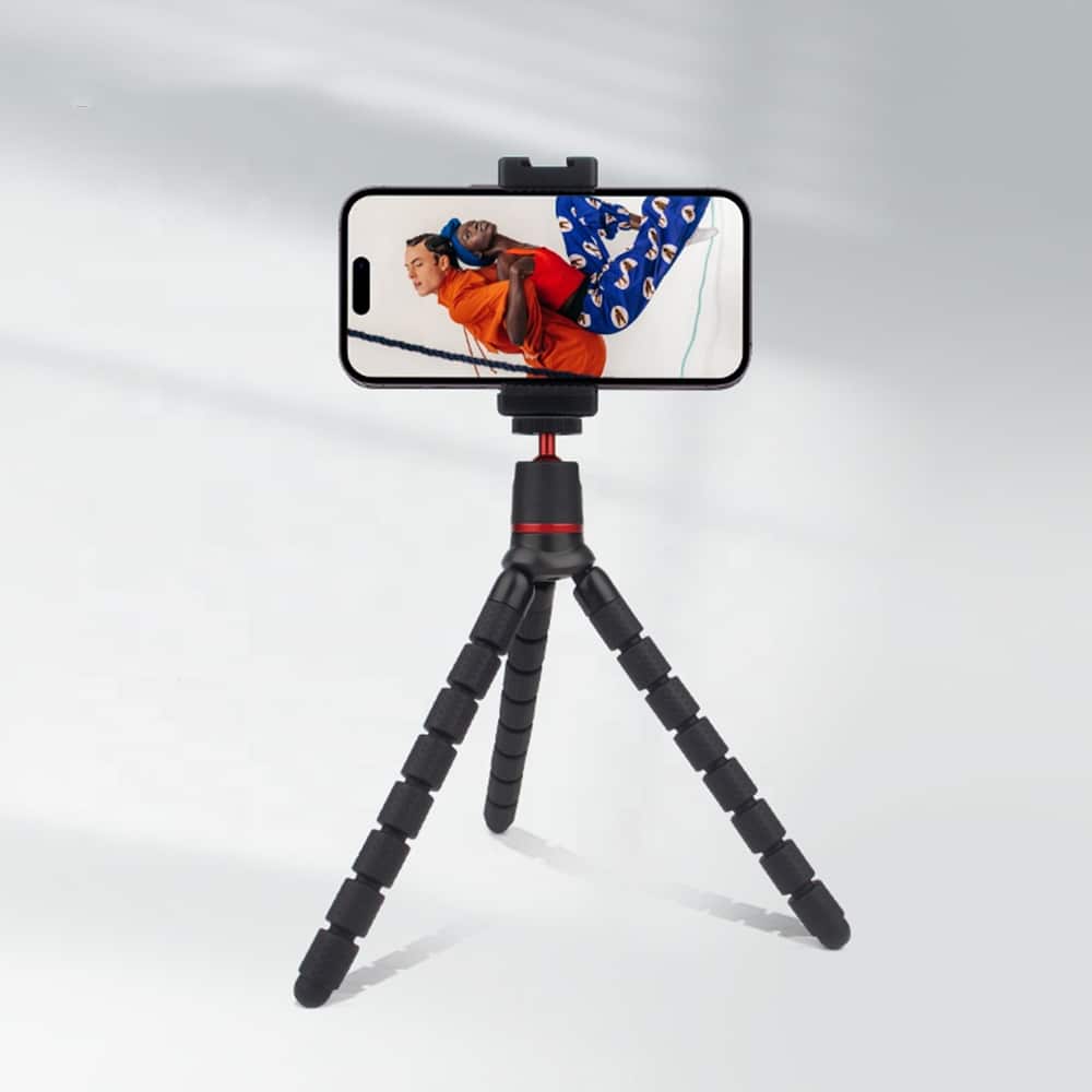 Techsuit - Octopus Tripod (JX-004) - for Phone and GoPro Action Camera, Portable, Flexible - Black - Image 5