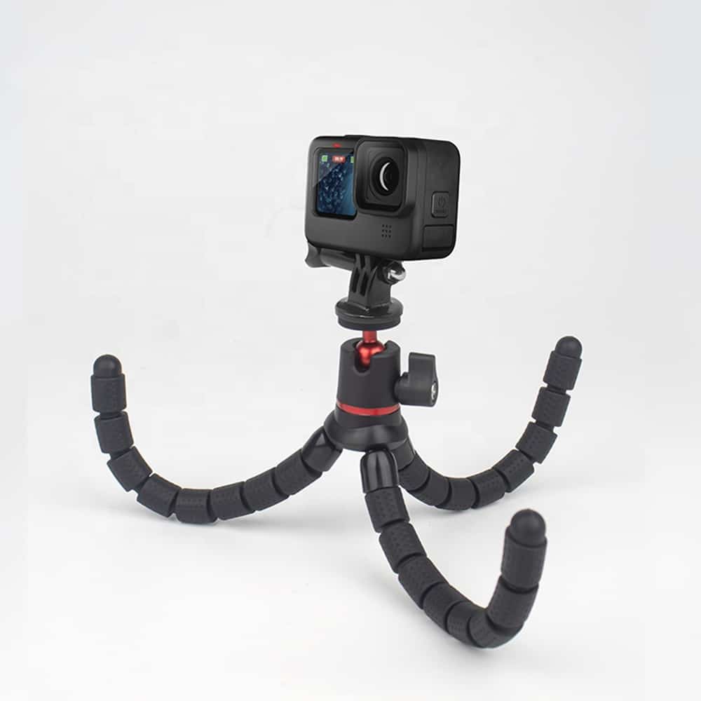 Techsuit - Octopus Tripod (JX-004) - for Phone and GoPro Action Camera, Portable, Flexible - Black - Image 2