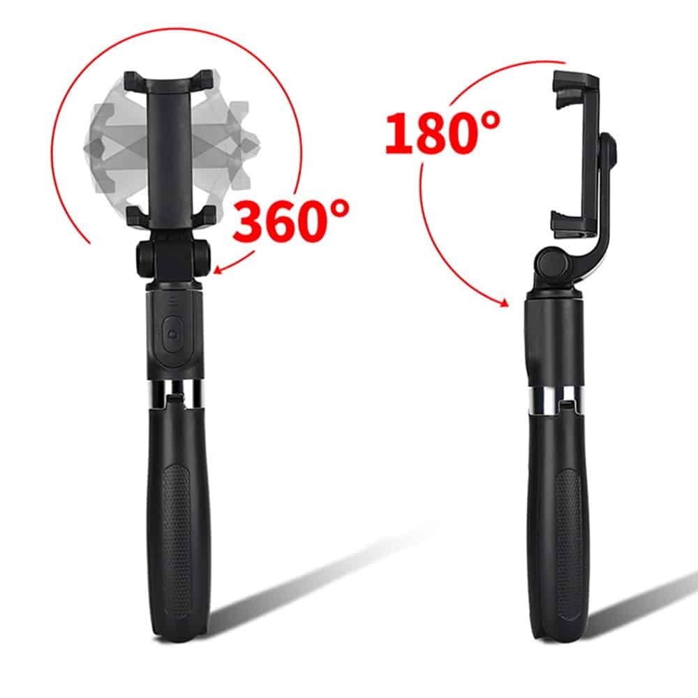 Techsuit - Selfie Stick (L01s) - Tripod Stable Mount with Extendable Arm, Bluetooth Remote Control, 70cm - Black - Image 4