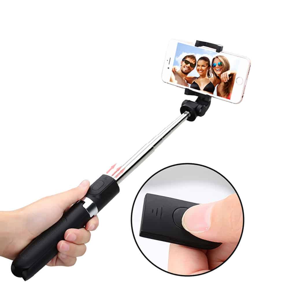 Techsuit - Selfie Stick (L01s) - Tripod Stable Mount with Extendable Arm, Bluetooth Remote Control, 70cm - Black - Image 6
