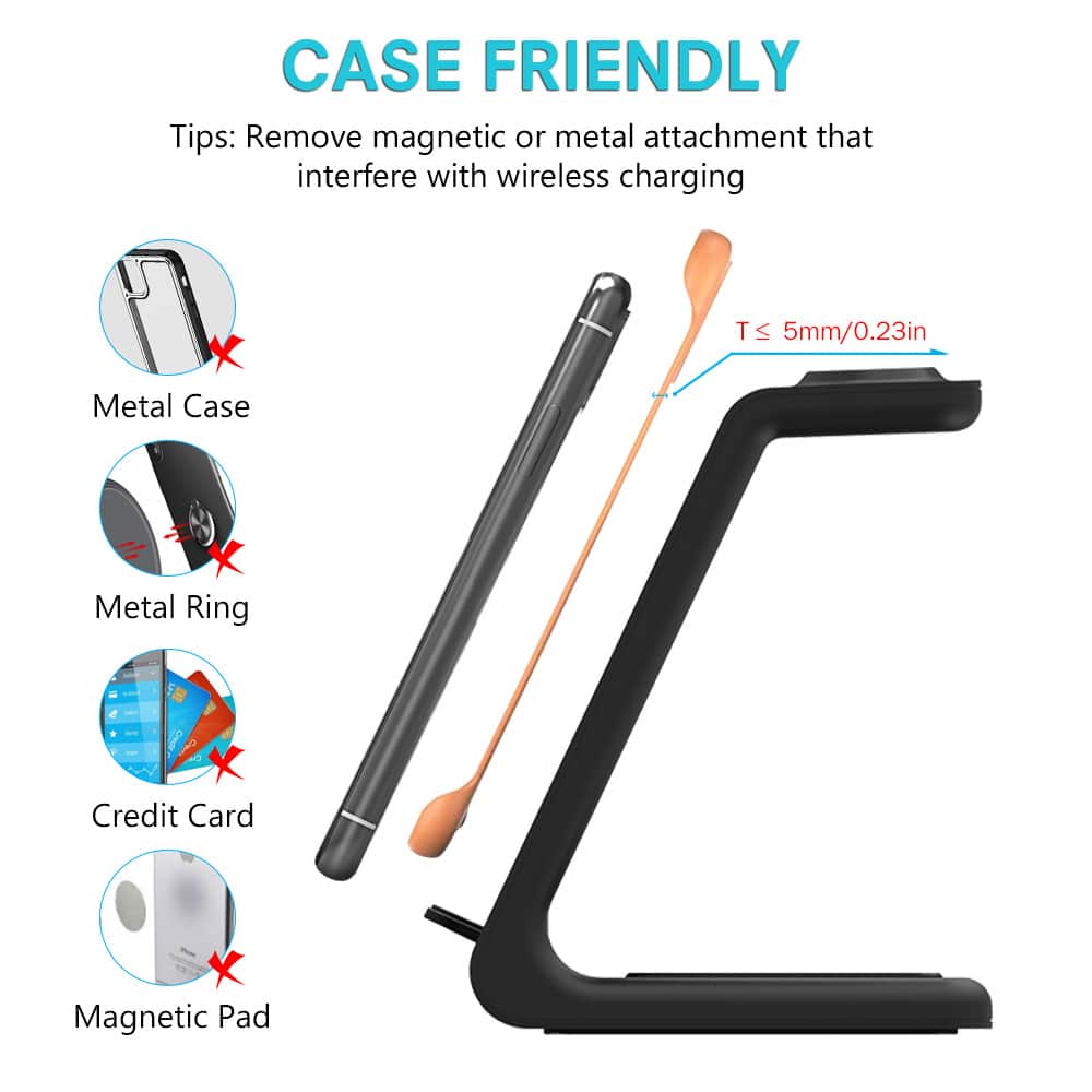 Techsuit - Ασύρματος Power Bank 3σε1 (T3) - για Τηλέφωνο / AirPods / Galaxy Watch, 10W με Καλώδιο Τύπου-C - Μαύρο - Image 3