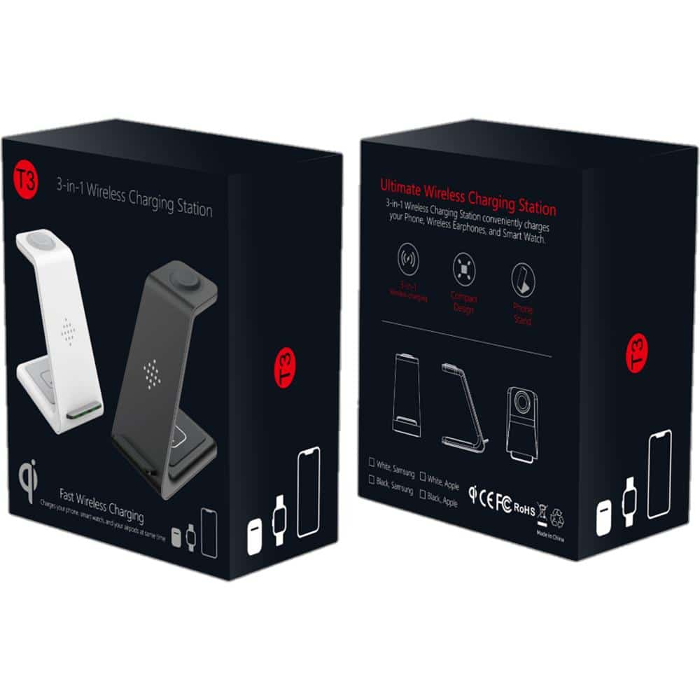 Techsuit - Ασύρματος Power Bank 3σε1 (T3) - για Τηλέφωνο / AirPods / Galaxy Watch, 10W με Καλώδιο Τύπου-C - Μαύρο - Image 7