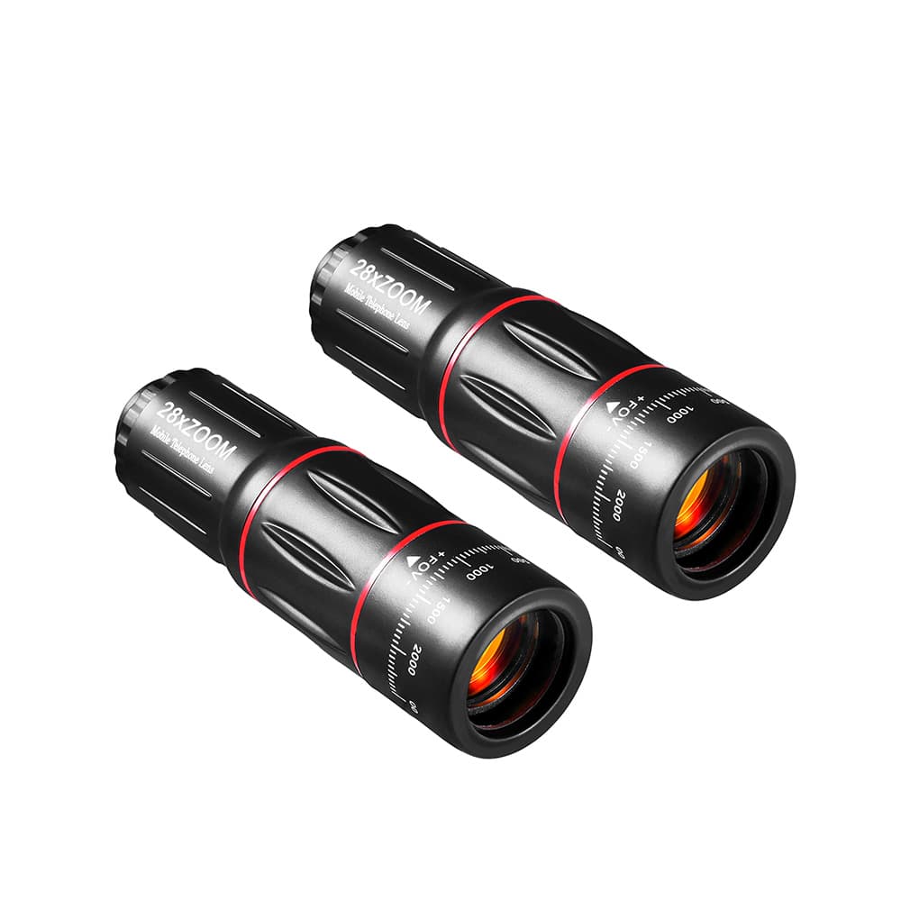 Techsuit - Σετ Φακού Κάμερας Τηλεφώνου (W28) - 28xZoom, HD Κρύσταλλο Lanthanide με Τρίποδο, Σύνδεση & E-Clip και Τσάντα - Μαύρο - Image 4