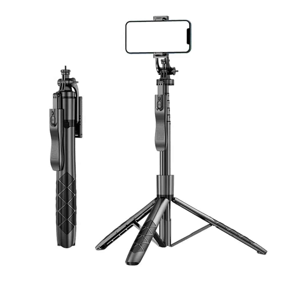 Techsuit - Selfie Stick (L16) - Stable Tripod Mount, 1/4 Screw Interface, Wireless Remote, Balance Steady Shot, 157cm - Black - Image 3