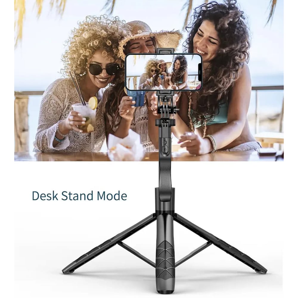 Techsuit - Selfie Stick (L16) - Stable Tripod Mount, 1/4 Screw Interface, Wireless Remote, Balance Steady Shot, 157cm - Black - Image 4